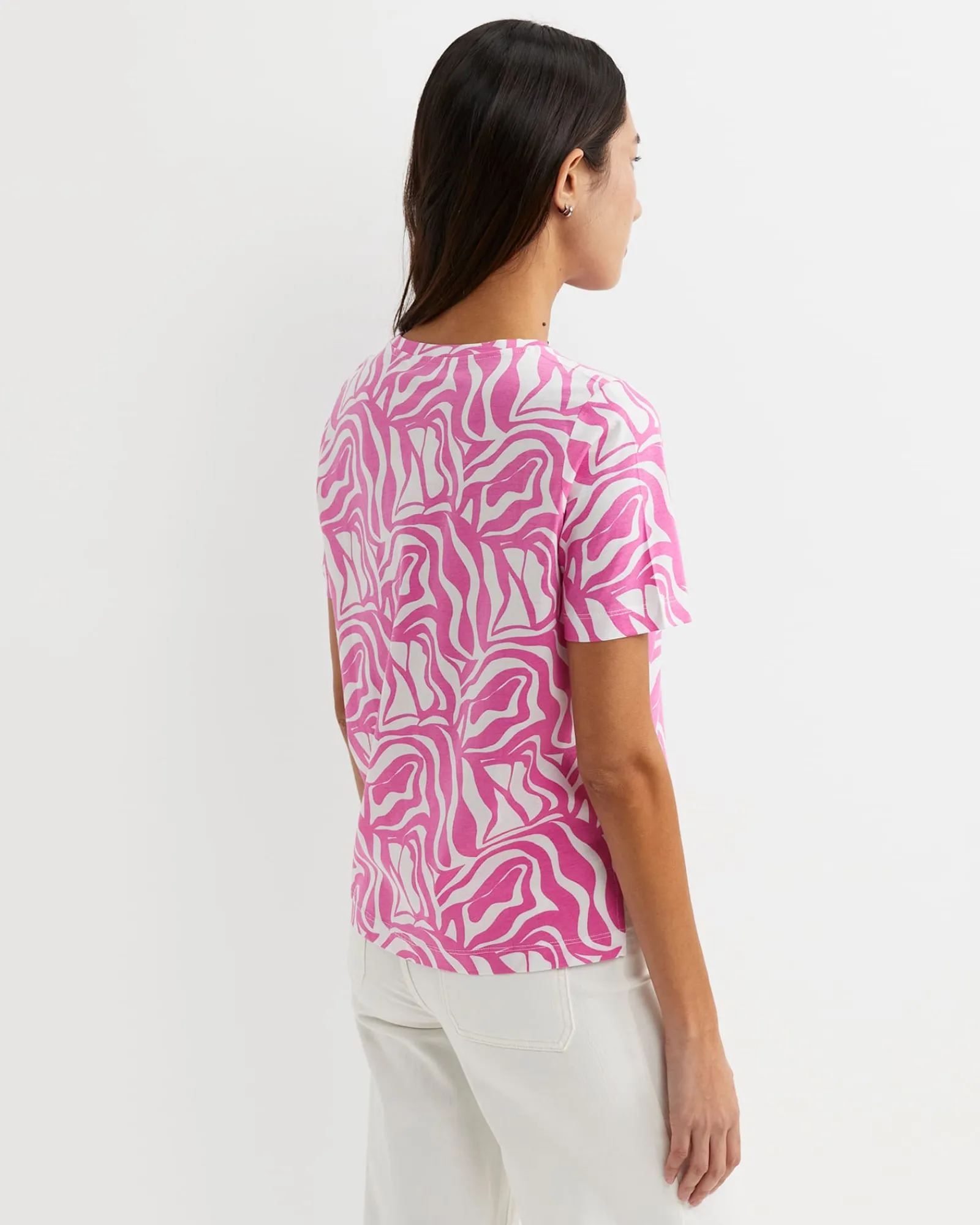 Discount Sportscraft Zola Short Sleeve Mercerised Tee in Pinkwhite Pink/white